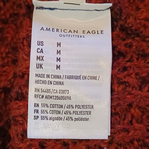 American Eagle Womens Medium Knit Cardigan Sweater Brown Long Sleeve Pockets - Picture 10 of 11